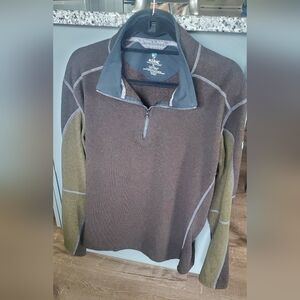 Kuhl XL Brown Green Quarter-Zip Pullover